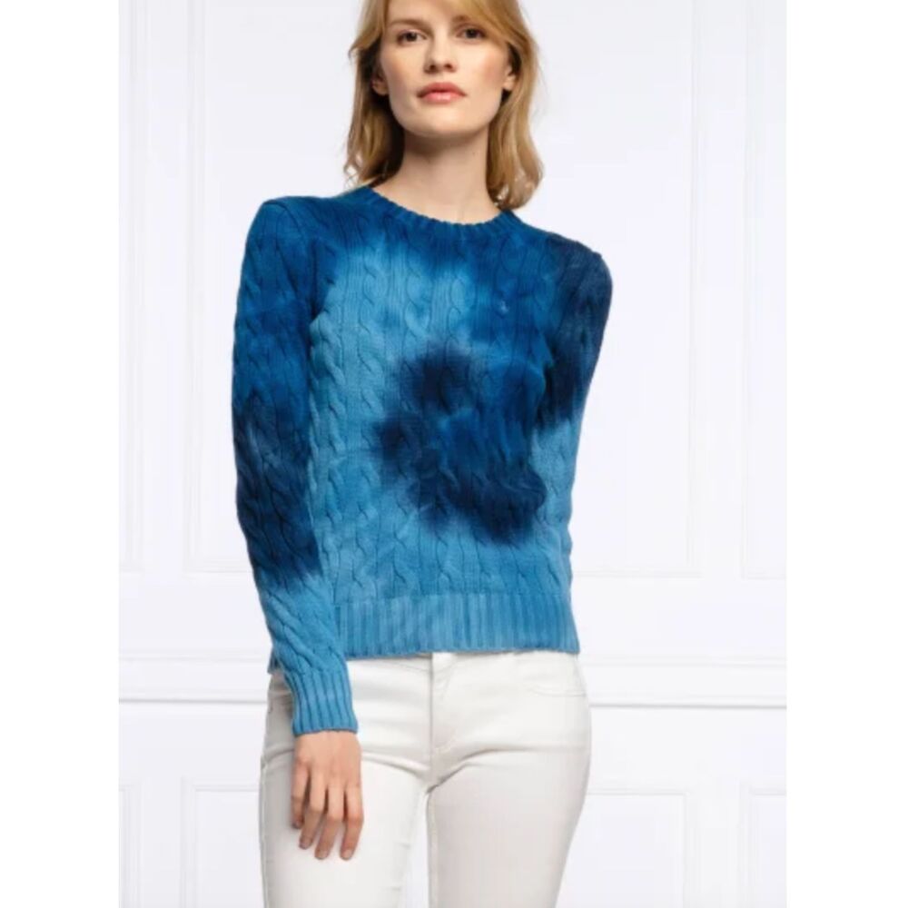 Polo by Ralph Lauren Blue Tie-Dye Crew Neck Sweater